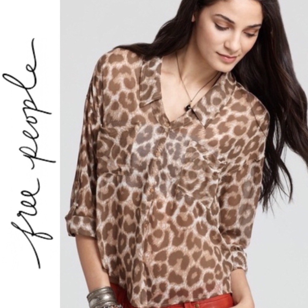 Free People Easy Rider Sheer button down blouse